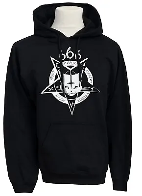 Buy Unisex Satanic Cat Hoodie 666 Gothic Kitty Pentagram Devil Occult • 36.50£