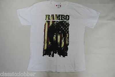 Buy Rambo First Blood Flag T Shirt New Official Movie Film Sylvester Stallone Usa • 10.99£