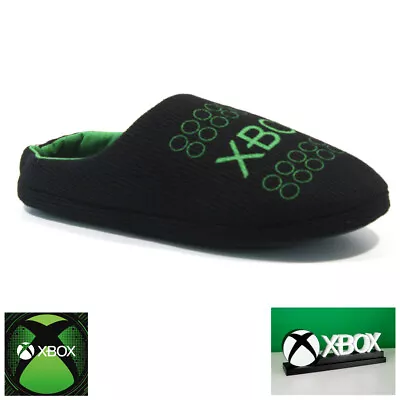 Buy Mens Official Xbox Slippers Novelty Warm Comfort Fleece Lined Winter Mules Size • 11.95£