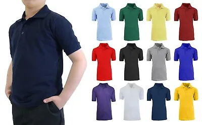 Buy 3 Pack School Uniform Polo For Boys Choose Shirts Color - Sizes 4-20 NWT • 20.12£