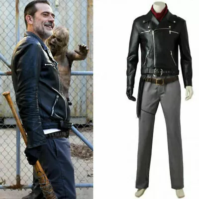 Buy The Walking Dead Season 8 Negan Men's Leather Clothing Halloween Cosplay Costume • 75.59£