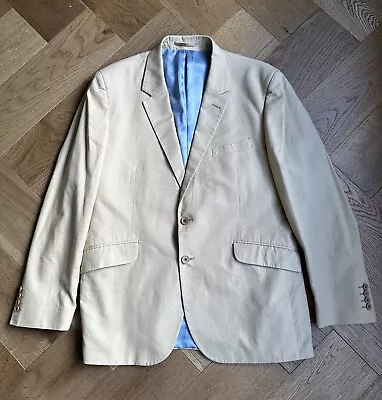 Buy Harvie Hudson Beige Cotton Blazer Jacket 44R • 69.99£