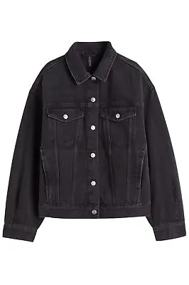 Buy H&M Womens Denim Jacket Black Mid Blue And Light Blue Denim • 19.95£