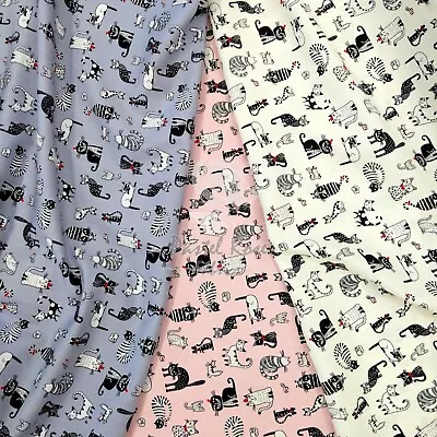 Buy Sassy Cats Printed Fabric 100% Cotton Fabric Kids Prints - Clothing, Crafts • 3.75£