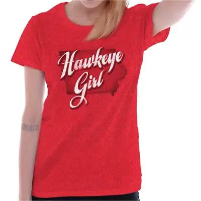 Buy Iowa Fashion Hawkeye Girl Trendy State Pride Graphic T Shirts For Women T-Shirts • 20.78£
