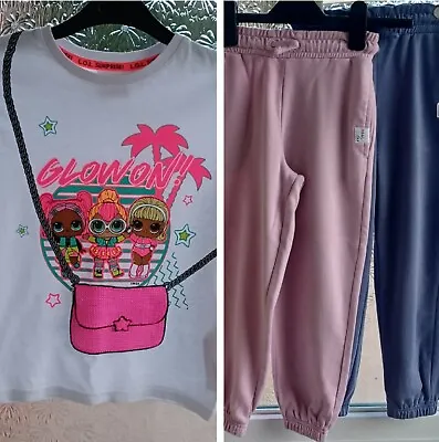 Buy Primark/George Girls Joggers & LOL T-Shirt Age 6-7 Years • 3.50£