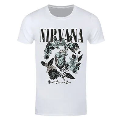 Buy Nirvana T-Shirt Heart Shaped Box Band Official White New • 14.95£
