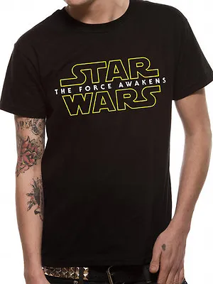 Buy Star Wars The Force Awakens Classic Logo OFFICIAL T-SHIRT Black Cotton Unisex • 13.99£