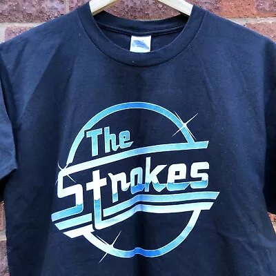 Buy The Strokes T-Shirt Size Medium Black Logo Graphic Rock Band T-Shirt • 9.99£