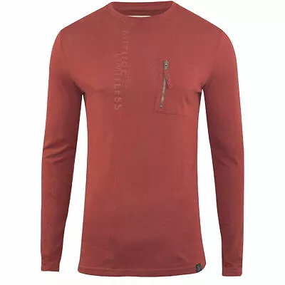 Buy Mens Long Sleeve T-Shirt New Crew Neck Casual Zip Pocket 100% Cotton Fashion Top • 7.97£
