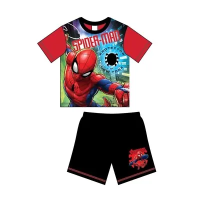 Buy Official Boys Marvel Spider-Man Shorts Pyjamas Pajamas Pjs Kids Ages 5 6 8 10 • 7.99£