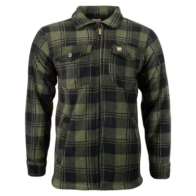 Buy Jack Pyke Tundra Shirt Check Green Zipped Fleece Lined • 24.25£