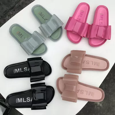 Buy Summer Mini Melissa Sandals Women Big Bow Slippers Beach Slippers Jelly Shoes • 27.59£