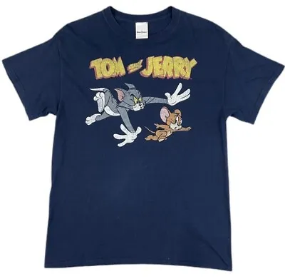 Buy Hanna Barbera Freeze New York Tom And Jerry Graphic T-shirt Size M Pit To Pit 19 • 24£
