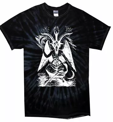 Buy GOAT OF MENDES TIE DYE T-SHIRT - Pagan Wicca Satan Baphomet Goth • 18.95£