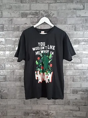 Buy Incredible Hulk T Shirt Large Black Hangry Print Marvel Short Sleeve Mens • 15£