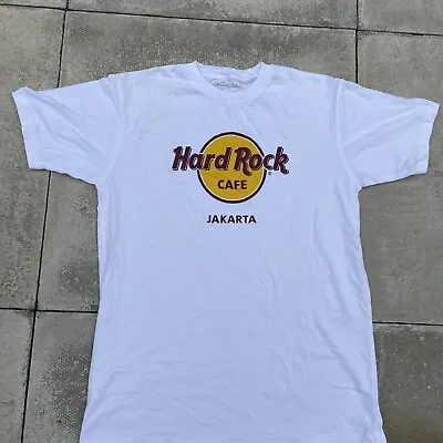 Buy HARD ROCK CAFE Jakarta T-Shirt White Short Sleeve Mens L • 12£