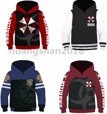Buy Kids Resident Evil 3D Hoodie Cosplay Costume Pullover Sweatshirt Hooded Coat Top • 15£