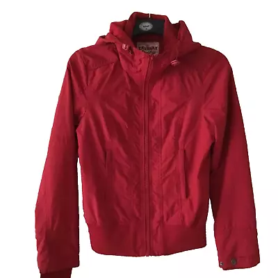 Buy Next Ladies Size 10 Red Bomber Style Collared, Hooded Jacket Lined • 8£