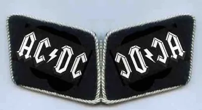 Buy AC / DC Biker Blue Jean Leather Jacket Vest Collar Tabs Patch Club Hell Highway • 24.10£