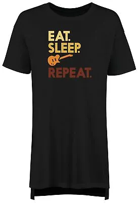 Buy Eat Sleep Guitar Nightie Womens Musician Band Guitarist Ladies Night Shirt Gift • 13.99£