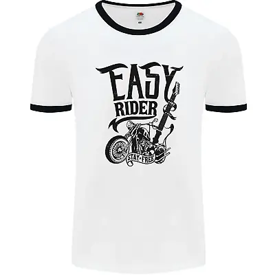 Buy Easy Rider Motorcycle Motorbike Biker Mens Ringer T-Shirt • 12.99£