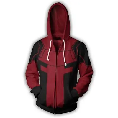 Buy New Deadpool Zipper Long Sleeve Hoodie Cosplay Adult Sweatshirt Jacket Coat Gift • 27.24£