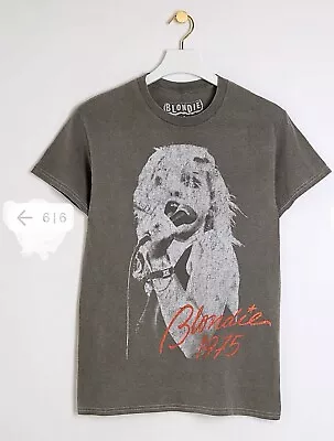 Buy Official River Island Ladies Blondie 1975 Grey T Shirt Size 8 BNWT RRP £28 • 14.99£