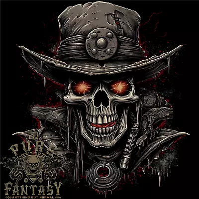 Buy A Heavy Metal Skull Cowboy Demon Evil Mens Cotton T-Shirt Tee Top • 12.75£