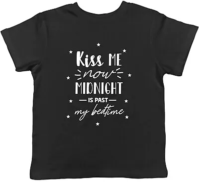 Buy Kiss Me Now Midnight Is Past My Bedtime Childrens Kids T-Shirt Boys Girls • 5.99£