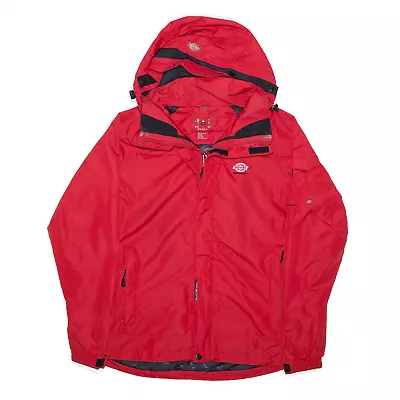 Buy DICKIES Mens Red Regular USA Hooded Outdoor Jacket S • 12.99£
