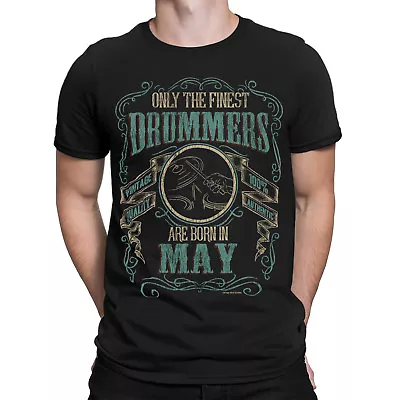 Buy Mens ORGANIC T-Shirt DRUMS Finest DRUMMERS Born MAY Music Birthday Drumming Gift • 10.02£