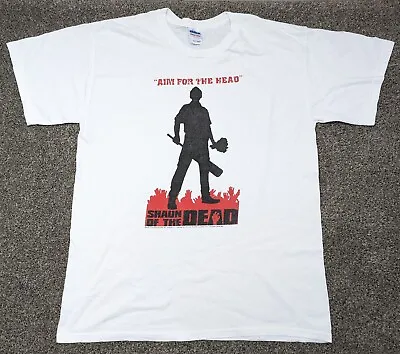 Buy Vintage 2004 Shaun Of The Dead Aim For The Head T-shirt Large • 30£
