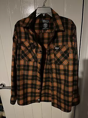 Buy Toxico Clothing Men’s Shirt Orange Check Lumberjack Small Alternative Punk • 25£