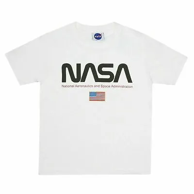 Buy NASA Boys T-Shirt USA Flag White Kids 7-12 Years Official • 9.99£