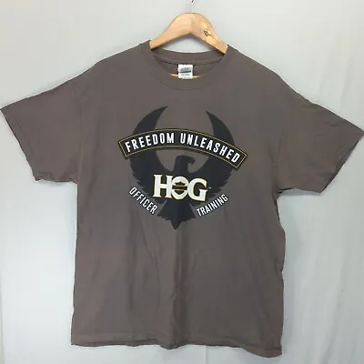 Buy Harley Davidson HD Freedom Unleashed Officer Training Large Grey T-Shirt Mens • 15.80£