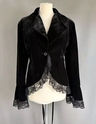 Buy Chic Star Velvet Lace Trim Corset Riding Jacket Xl • 45£