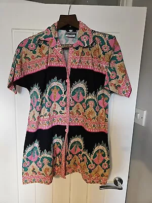 Buy Bambi House 100% Cotton Blouse Shirt Size 10/12 Vintage Bright Boho Colourful  • 19.99£