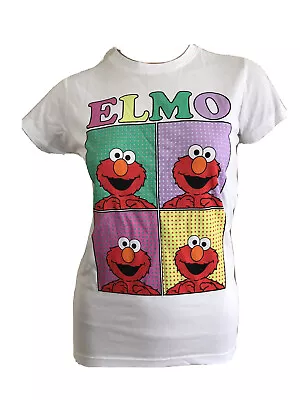 Buy Sesame Street Pop Art Elmo White Cotton Statement Tee Uk 14 Eu 42 Medium Bnwt • 14.99£