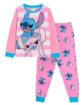 Buy Girls Lilo & Stitch Pyjamas Kids Angel Full Length Pjs Set T-shirt Lounge Pants  • 14.99£