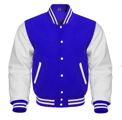 Buy High Quality Letterman Wool & Cowhide Leather Sleeves Bomber Varsity Jacket • 82.99£