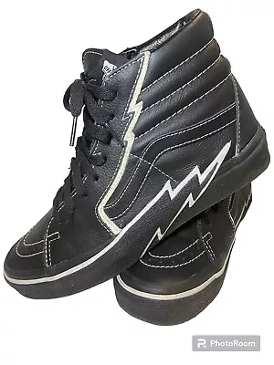 Buy Vans Sk8-Hi Bolt Womens 9 Shoes Leather Black White Sneakers Skateboard Hi Top • 33.78£
