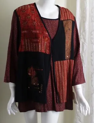 Buy NWT Napa Valley Sz 1X Rayon Funky Art-to-Wear Nothing Matches Blouse Shirt Top  • 56.38£