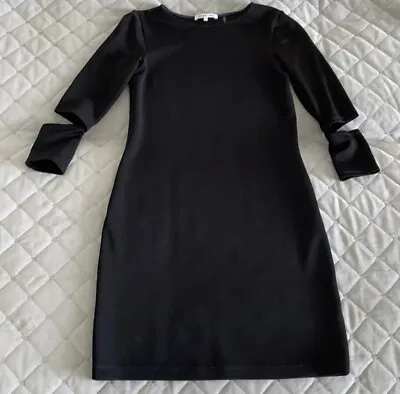 Buy Helmut Lang Sz M Black Slash Elbow ITALIAN Shift Sheath Dress Bondage Stretch • 96.31£