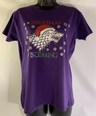 Buy Game Of Thrones Theme Christmas Is Coming T Shirt Size Medium Color Purple • 13.26£