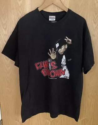 Buy Vintage Chris Brown T Shirt XL Run It Juelz Santana Black R&B Rap Tee 2006 Hanes • 59.99£