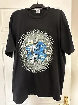 Buy Vtg The Moody Blues Strange Times T-shirt Unisex Cotton Tee XXL Black • 25£