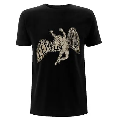 Buy Officially Licensed Led Zeppelin Whole Lotta Love Icarus Mens Black T Shirt • 14.50£