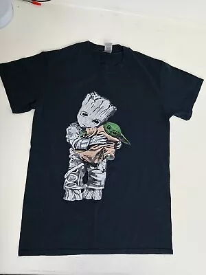 Buy Gildan Groot And Baby Yoda Men's T-shirt Size Small, Black Graphic • 6£