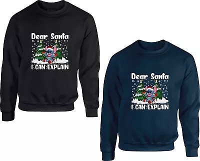 Buy Dear Santa I Can Explain Merry Christmas Jumper Santa Lilo & Stitch Xmas Top • 17.99£